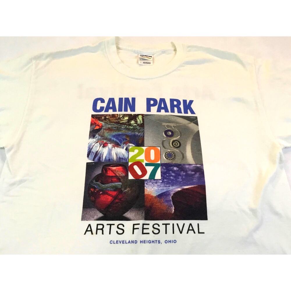 Cain Park 2007 Arts Festival Staff T-Shirt Cleveland Heights OH Size Large